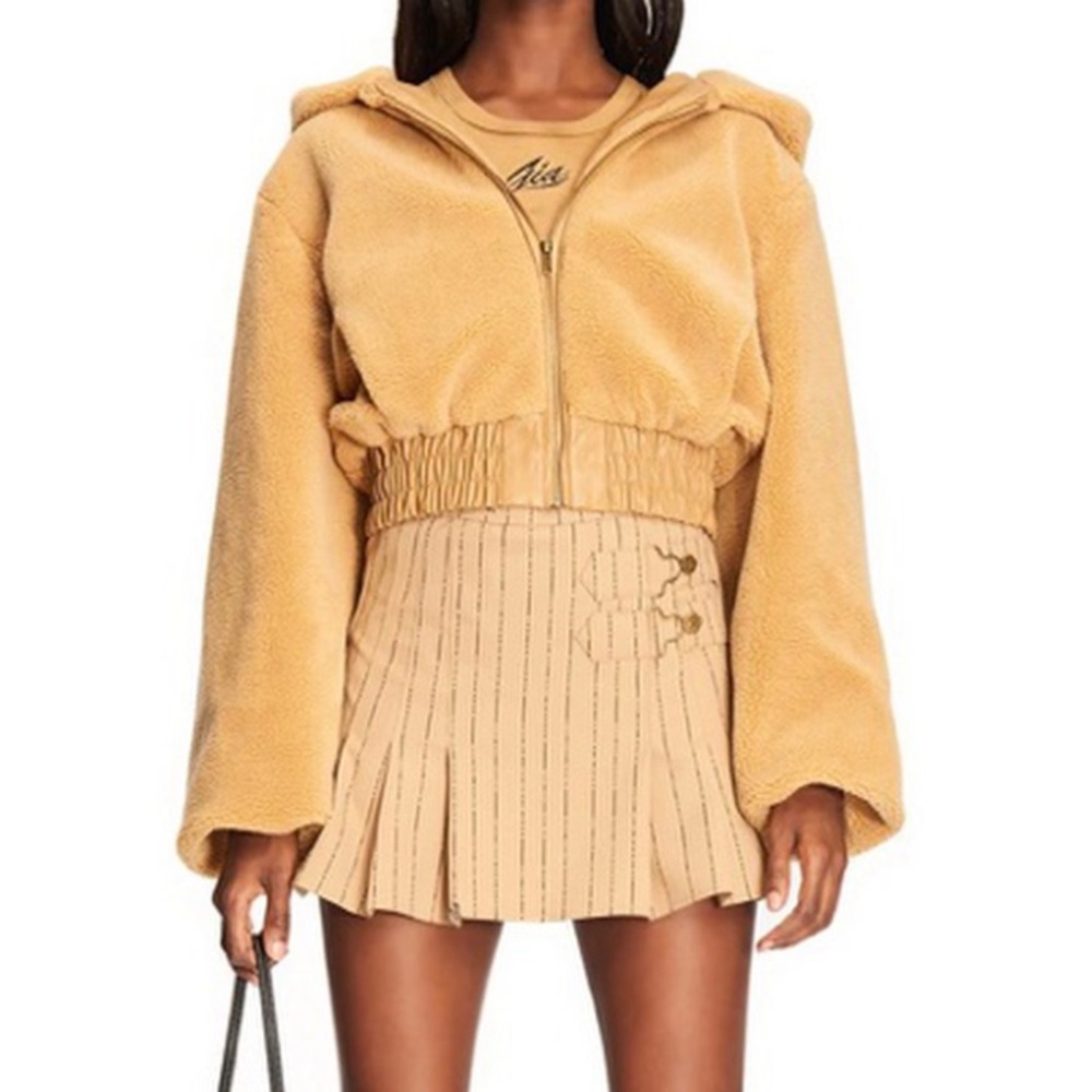 IAMGIA cropped teddy jacket